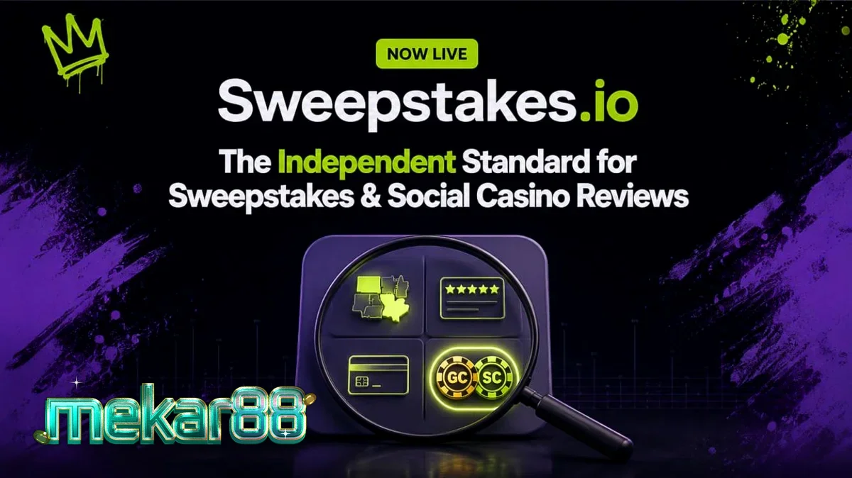 Tampilan antarmuka platform ulasan kasino Sweepstakes.io